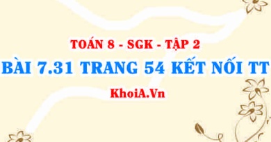 Bài 7.31 trang 54 Toán 8 Kết nối tri thức Tập 2